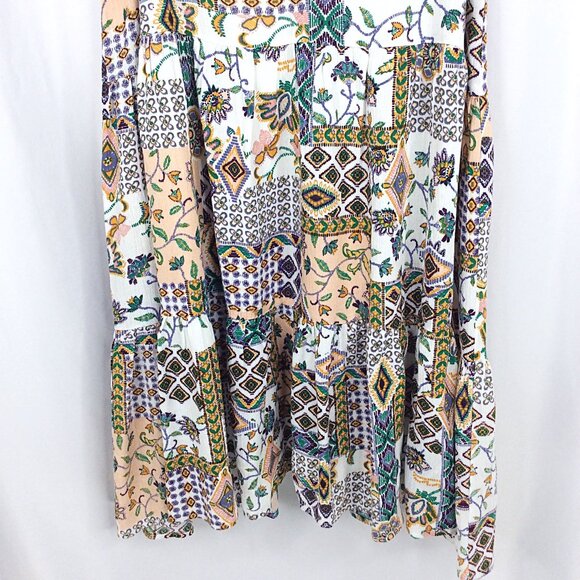 Staccato Boho Patchwork Swing Tank Dress Women's Size Large Flowy Sundress - Picture 5 of 9